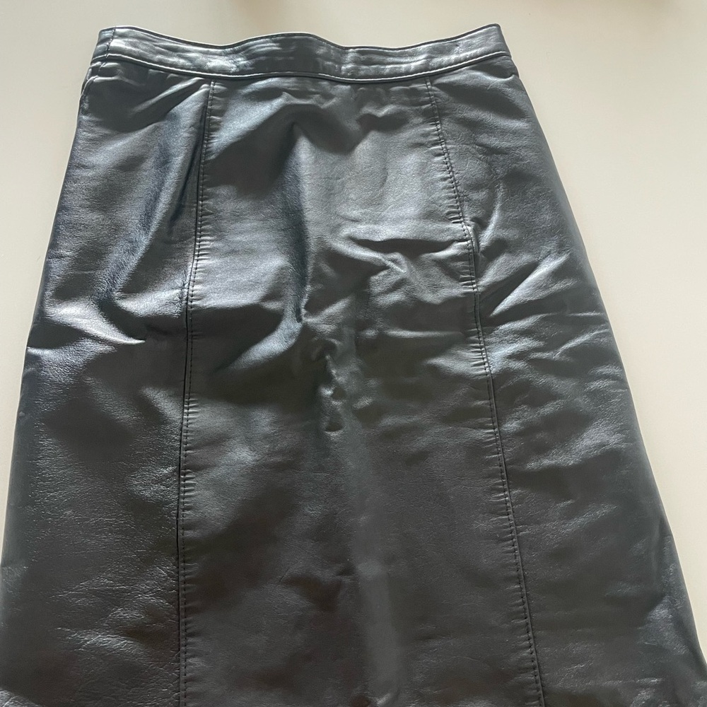 Vintage Black Leather Skirt